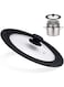 Arabest Universal Lid for Pots and Pans, Heat Resistant Food Safe Skillet Lid with Silicone Rims and Steam Vented, Silicone Universal Lid Fits All 24 to 28cm Diameter Cookware, Dishwasher Safe (Black)