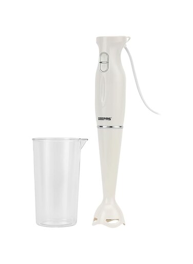Geepas Hand Blender 200W, 2 Speed, Stainless Steel Blade, GHB6143   Low Noise DC Motor   Detachable Stick   Ideal for Making Smoothies, Milk Shakes, Baby Food   Anti-Splash Blade Guard