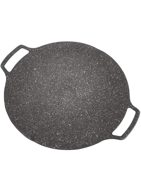 DEKD Korean BBQ Grill Plate, High Thermal Conductivity Aluminum Alloy Teppanyaki Round Frying Pan for Home Outdoor Cooker (Universal Type 30cm)