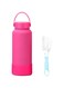 QUEENADA 1000ml Water Bottle - 304 Stainless Steel Thermos Bottle with Straw, Sports Bottle with 2 lids(rose)