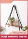 Wooden Wall Hanging Shelves,Macrame Hanging Plant Shelf Boho,Handmade Rustic Hanger Planter Rack,Storage Floating Shelves