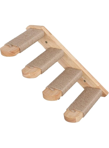 TOMVAES Cat Climbing Shelf Wall Mounted, Four Step Cat Stairway with Jute Scratching for Cats Perch Platform Supplies