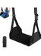 Foot Rest Hammock with Adjustable Strap, bamboo base, Portable Travel Footrest with Storage Bag,Foot Sling Travel Essentials to Relax Your Feet,19.68" -36.22", Black