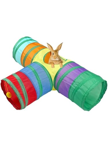 Tunnel for Cats,2-Way Cat Tunnel, Pet Toys, Rabbits, Dogs, Pets, Cat Tunnel Suitable for Indoor and Outdoor (T Style)