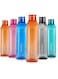 CELLO Venice Plastic Water Bottle   Unbreakable and Hygienic   Perfect for staying hydrated at the school,college, work, gym and outdoor adventures Water Bottle   1 Litre   Set of 6, Assorted