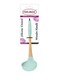 Silicone Soup Ladle with Rubber Wood Handle Green color 28cm
