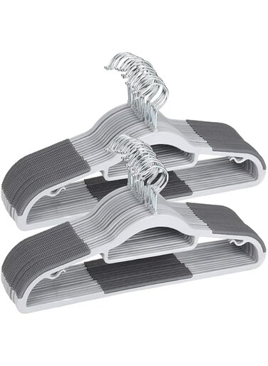 Tazweeq Clothes Drying Racks,30PCS Non slip Non Trace Sun Racks, Wet and Dry Plastic Clothes Rack, Space Saving Hangers Durable Clothes Hangers，Wardrobe Clothes Rack for Adult Home Use，42CM