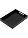 Glossy Black Sturdy Acrylic Serving Tray with Handles-10x15Inch-Serving Coffee,Appetizer,Breakfast,Butler-Kitchen Countertop Tray-Makeup Drawer Organizer-Vanity Table Tray-Ottoman Tray-Decorative Tray