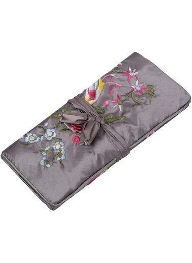 NALACAL Travel Jewelry Case, Jewelry Pouch Jewelry Bags Jewelry Roll Organizer, Jewelry Case for Journey-Rings Necklaces Earrings Bracelet, Birthday Gifts for Women Granddaughter Grandma - Grey