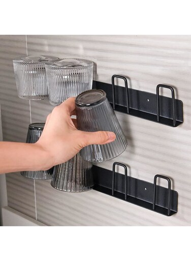 Wall Mounted Mug Holder Mug Hooks, 2 Pcs Coffee Cups Holder Hanger for Mug Display Organizer, No Drilling with 4 Cup Holders,Cups Storage &acirc;&euro;&scaron;&Atilde;&bdquo;&Atilde;&pound;for Kitchen, Living Room