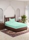 Linen Queen Size Plain Fitted Elastic Bedsheet with 2 Pillow Cases 180 x 200 Cm (Mint Green)