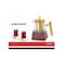 550ml Glass Teapot with Infuser &amp; Gold Lid, Heat Resistant Tea Maker with Wooden Handle