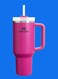 H2.0 Tumbler with Handle &amp; Straw 40oz &acirc;&euro;&ldquo; Insulated Stainless Steel Cup with Twist-On 3-Way Lid &acirc;&euro;&ldquo; Keeps Drinks Hot or Cold for Hours &acirc;&euro;&ldquo; Leakproof, BPA-Free, Cupholder Compatible for Travel, Office, Gym &amp; Daily Hydration &acirc;&euro;&ldquo; Stylish &amp; Durable &acirc;&euro;&ldquo; Fuchsia