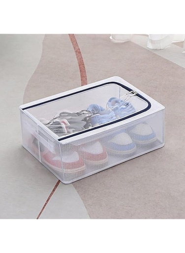 Under Bed Shoe Storage Organizer, Can Hold 3 Pairs, Underbed Shoes Closet Storage Solution with Clear Window, Suitable for Closets, College Dormitories (1 PCS, X)
