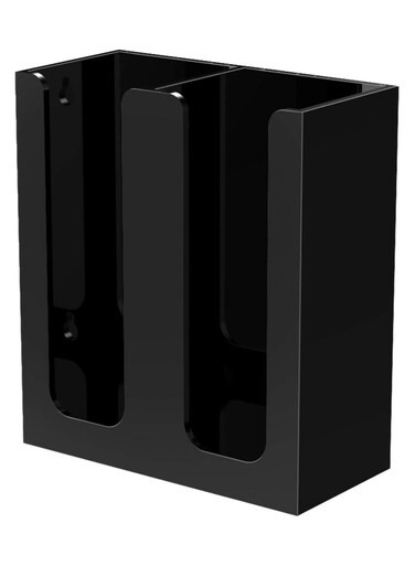 Acrylic Coffee Cup and Lid Storage Organizer Holder, 2 Compartments, Black