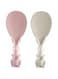 SYOSI Rice Scoop, Creative Cute Rabbit Non-Stick Rice Scoop, Bunny Shape Standable Rice Scooper, Household Rice Cooker Rice Spoon, Cartoon Rice Spoon 2Pcs (Pink+Beige)