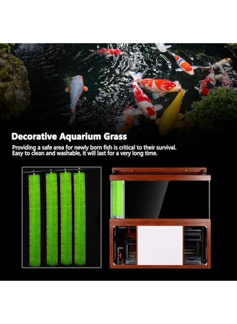 Entatial for Almost Any Size Home Fish Tank, Plastic and Stainless steel Material, Fish Breeding Grass, Fish Tank Decorative Grass, for Fish Tank Pond(100CM Mountain Tree Hatching Grass)