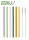 8PCS Glass Smoothie Straw Inner Diameter 5MM Wide Reusable Straight Straws with 2 Cleaning Brush Suitable for Juice Milk Smoothies