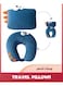 Neck Pillows For Travel,Animal Shaped 2-In-1 Transforming Plush Travel Pillow For Airplane And Car Journeys,Adorable U-Shaped Headrest And Neck Support For Kids And Adults,Navy Dinosaur
