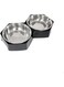 Pawsitiv Hexagon Cat Dish Dinner Set Black M+M350ml+ 350ml
