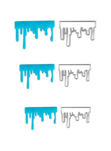 3pcs Cake Drop Style Cookie Cutter Fondant Cutter and Imprint, Drawing Stencils, Kids Educational Toys, Sugar Craft Stamp, Multipurpose Usage, Made with Reusable Food Grade Plastic (Multicolor) Set