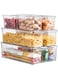 7pcs Fridge Organizers and Storage, Fruit Containers for Fridge Stackable Organizers with Lid Plastic Vegetable Refrigerator Organizer Bins, Freezer, Kitchen Organization and Storage