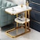 Home Side Tables for Small Spaces, Couch Arm Tray Table for Living Room, Bed, Sofa. End Table Anti-Rust waterproof End Table Anti-Rust waterproof (white gold)