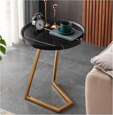 Sofa Tables For Living Room,simple Mobile Coffee Table For Living Room Dining Home Farmhouse Office Balcony Outdoor Center Table With Metal Legs ( Black)