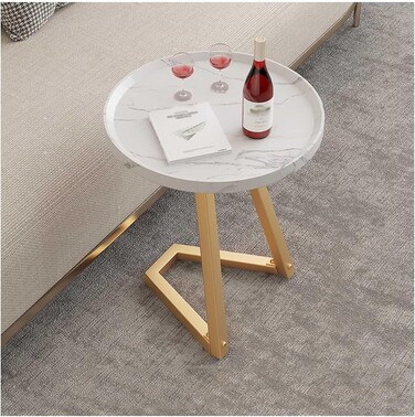 Sofa Tables For Living Room,simple Mobile Coffee Table For Living Room Dining Home Farmhouse Office Balcony Outdoor Center Table With Metal Legs ( white)