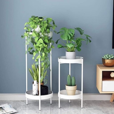 Flower stand Nordic Indoor Iron Flower Pot Stand Living Room Shelves Double Flower Stand Floor Type Plant Stand