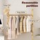 Storage shelf Stand with Clothes Rail and Rolling Coat Rack With Storage Shelf, Hanging Clothes Stand With Hooks For Hats, Drying Rack, Household Space Saving Storage Organizer For Bedroom,. (gold)