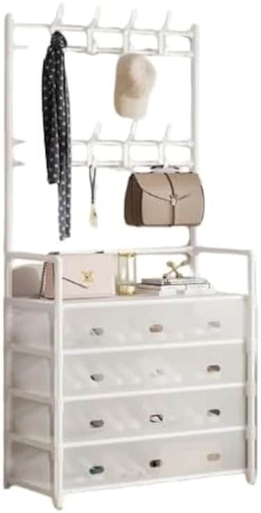 Entryway Shoe Rack with Coat Rack 5 Tier Shoe Stand Orqanizer for Bedroom