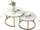 Table Nesting Side Set of 2 End Table Top Sturdy Metal Frame Desk Centerpiece Living Room Bedroom Apartment Modern Industrial Simple Nightstand (white gold and black gold frame)