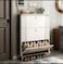 Wooden Shoe Rack, Shoe Cabinet Free Standing Entryway Shoes Organizer, Multi-Function Storage Shelf, Wood Made Home House Office Furniture, Boots Stand (100 x 120 cm, White)