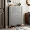 Wooden Shoe Rack, Shoe Cabinet Free Standing Entryway Shoes Organizer, Multi-Function Storage Shelf, Wood Made Home House Office Furniture, Boots Stand (100 x 120 cm, Grey)