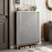 Wooden Shoe Rack, Shoe Cabinet Free Standing Entryway Shoes Organizer, Multi-Function Storage Shelf, Wood Made Home House Office Furniture, Boots Stand (100 x 120 cm, Grey)