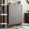 Wooden Shoe Rack, Shoe Cabinet Free Standing Entryway Shoes Organizer, Multi-Function Storage Shelf, Wood Made Home House Office Furniture, Boots Stand (100 x 120 cm, Grey)