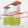 Generic Ceiling Clothes Drying Rack Electric, Indoor, Remote Control Lifting, For Home Balcony, Automatic Lift Ceiling-Mounted Airer Sky Over, Gold