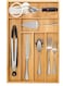 Large Bamboo Kitchen Flatware Drawer Organizer Divider, Cutlery and Utensil Holder Tray with 6 Compartments