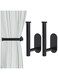 NimbusNote 2 Pack Adhesive Curtain Holdbacks, Curtain Tie Backs, Curtain Holdbacks, No Drill Curtain Pull Backs Adhesive Curtain Hooks, Curtain Holders for Drapes, Black