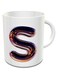 imPRESS White Ceramic Coffee Mug With Night Chrome Letter S