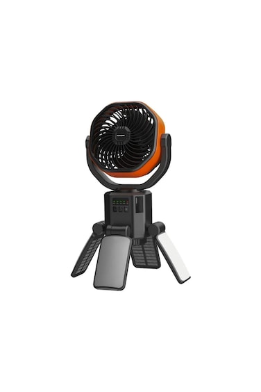 Suncharge Outdoor Solar Fan with 6000mAh Battery, LED Light &amp; 150&deg; Oscillation