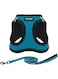 Best Pet Supplies Voyager Step-in Plush Dog Harness &ndash; Soft Plush, Step in Harness for Small and Medium Dogs - Turquoise Plush (Leash Bundle), M (Chest: 16-18")