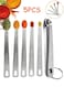 5 Pcs Mini Measuring Spoons Set - Stackable Design 1/4, 1/8, 1/16, 1/32, 1/64 TSP Sizes, Flat Handle Metal Measuring Spoons Made of Durable Stainless Steel for Cooking, Baking &amp; Small Kitchen Tasks