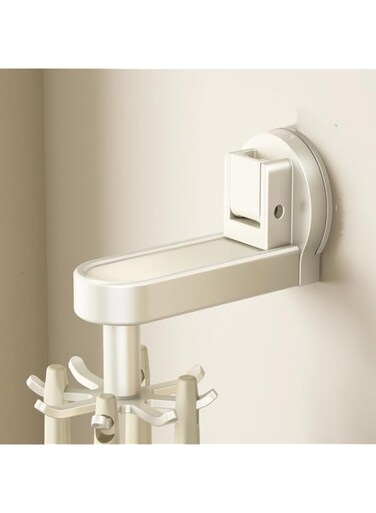 QHWRV Suction cup hook, can rotate 360&deg; without drilling, kitchen knife and shovel storage hook, bathroom, key, entrance multifunctional hook. Black and white (White, B)