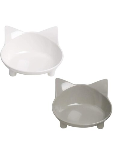 2Pack Cat Bowls for Feeding, Anti-slip Cat Food Bowl Pet Water Bowl
