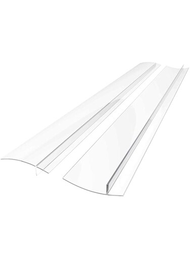 Linda's Essentials Silicone Stove Gap Covers (2 Pack), Heat Resistant Oven Gap Filler Seals Gaps Between Stovetop and Counter, Easy to Clean Stove Gap Guard (21 Inches, Clear)