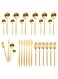 Flatware Set for 6 Persons, 24-Piece Stainless Steel Cutlery Set Including Knives, Forks, Spoons Mirror Polished, Flatware Set for Kitchen, Restaurant, Hotel, Dishwasher Safe (Gold)