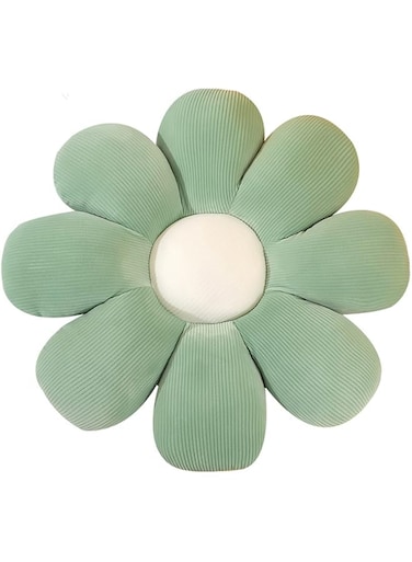 Grafingy Flower Pillow, Flower Shaped Throw Pillow Flower Floor Pillow Soft Seating Cushion Room Decor Plush Pillow for Bedroom, Sofa, Bed, Reading (15 inch, Green)