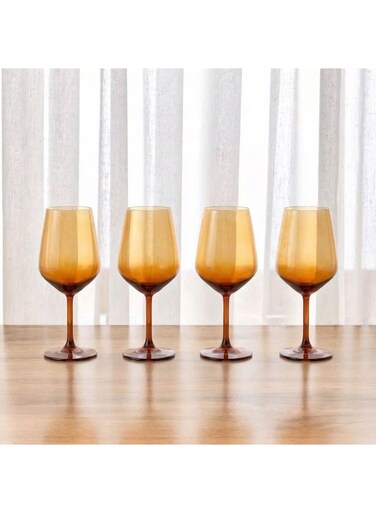 HOME Rakle Stem Glass Set 4Pc 490ml Wine Juice Elegant Glasses